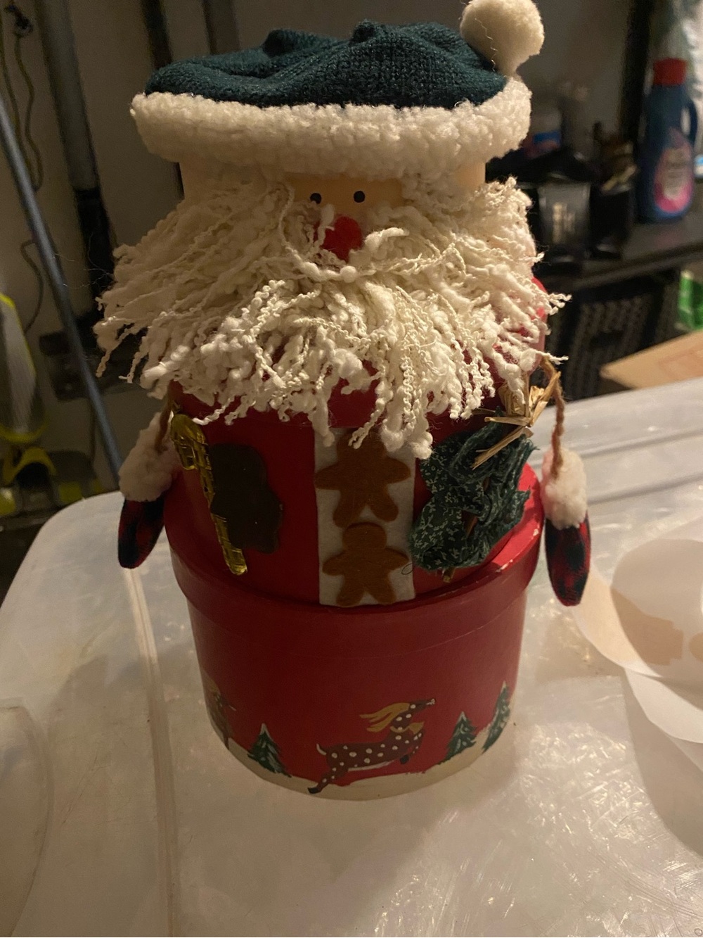 VTG Round Nesting Santa Holiday Storage Boxes 1990s
